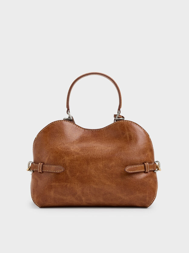 Delfina Chain Side-Belt Tote Bag, Distressed Tan, hi-res