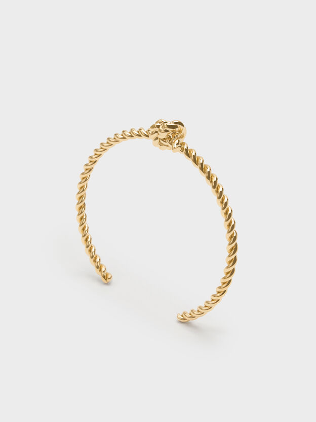 Sable Rope-Knot Cuff Bangle, Gold, hi-res