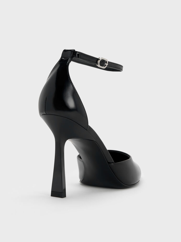 Pointed-Toe Ankle-Strap D'Orsay Pumps, Black Box, hi-res