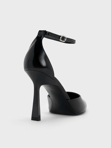 Pointed-Toe Ankle-Strap D'Orsay Pumps, Black Box, hi-res