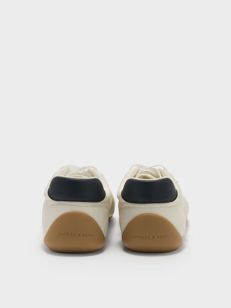 Nylon Contrast-Panel Low-Top Sneakers, Chalk, hi-res