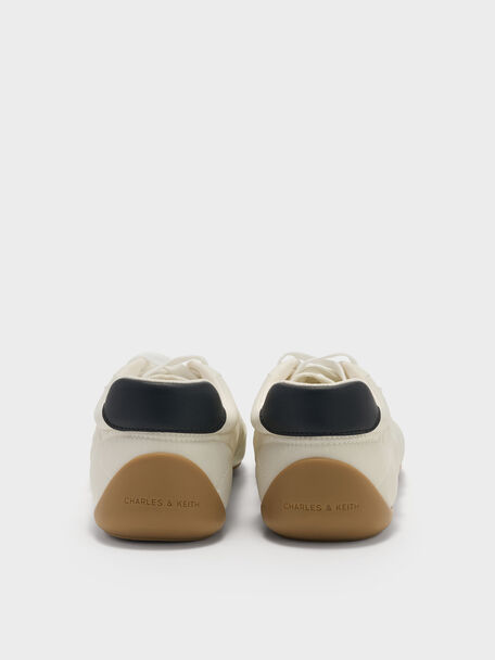 Nylon Contrast-Panel Low-Top Sneakers, Chalk, hi-res