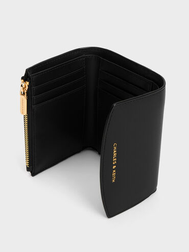 Briony Curved Flap Wallet, Black, hi-res