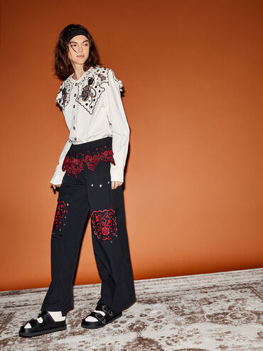 Kirke Buckled Double-Strap Sandals, Black, hi-res