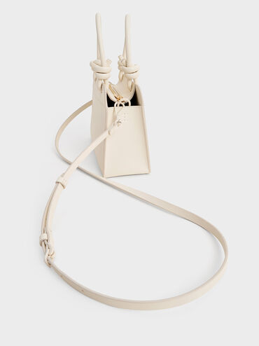 Sabine Knotted-Handle Trapeze Tote Bag, Cream, hi-res