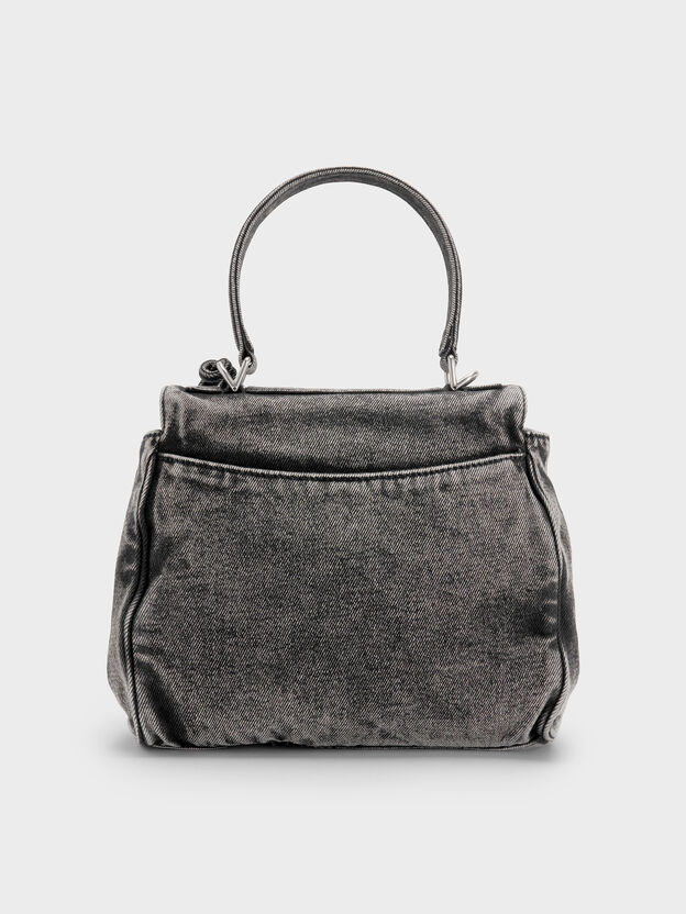 Arita Denim Jeans Top Handle Bag, Denim Noir, hi-res