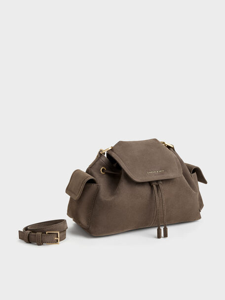 Noane Side-Pocket Two-Way Bucket Bag, Stone Grey, hi-res