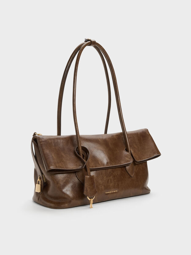 Aveline Front-Flap Shoulder Bag, Pecan Brown, hi-res