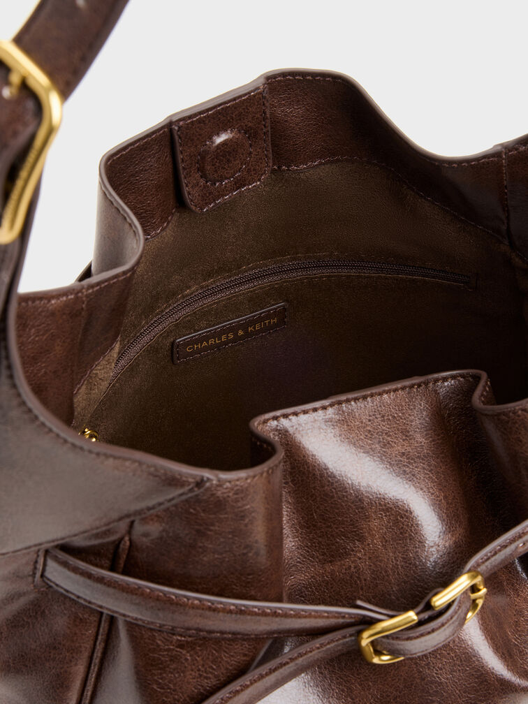 Victoria Belted Hobo Bag, Distressed Coffee, hi-res