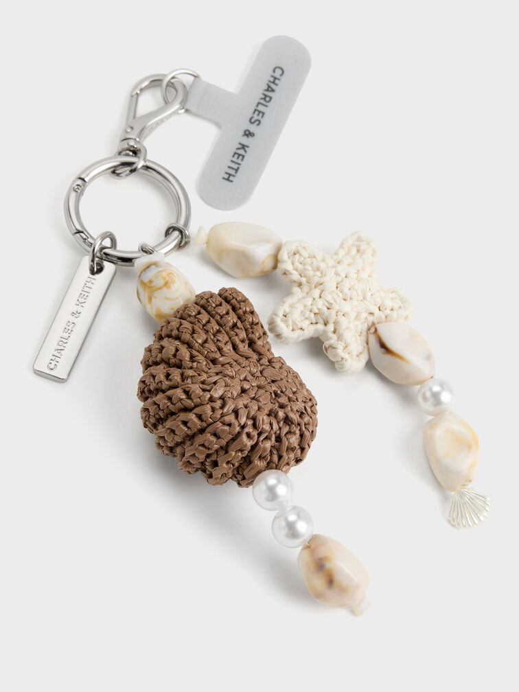 Crochet Seashell-Starfish Beaded Charm, Multi, hi-res