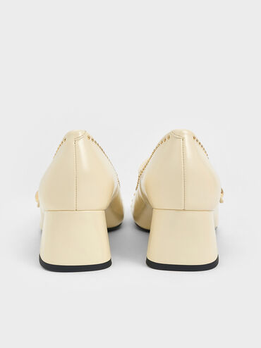 Studded Mary Jane Pumps, Chalk, hi-res