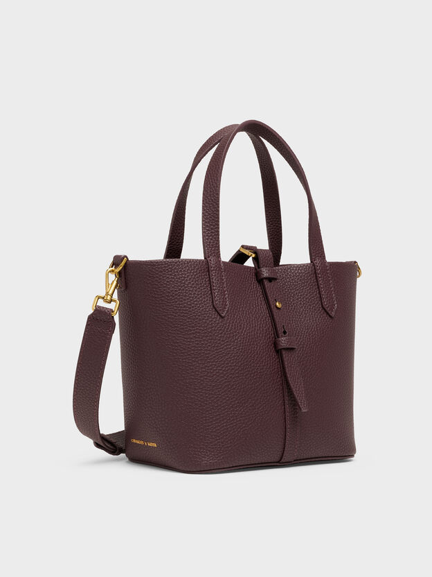 Beryl Belted Bucket Bag, Wineberry Red, hi-res