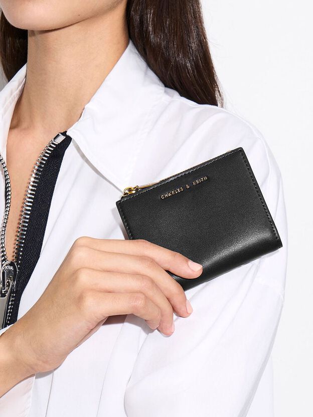 Harmonee Top-Zip Small Wallet, Black, hi-res