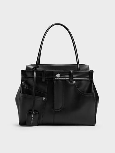 Arita Jeans Tote Bag, Noir, hi-res