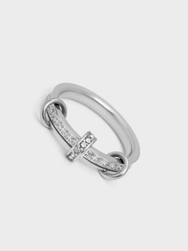 Hermione Crystal Ring, Silver, hi-res