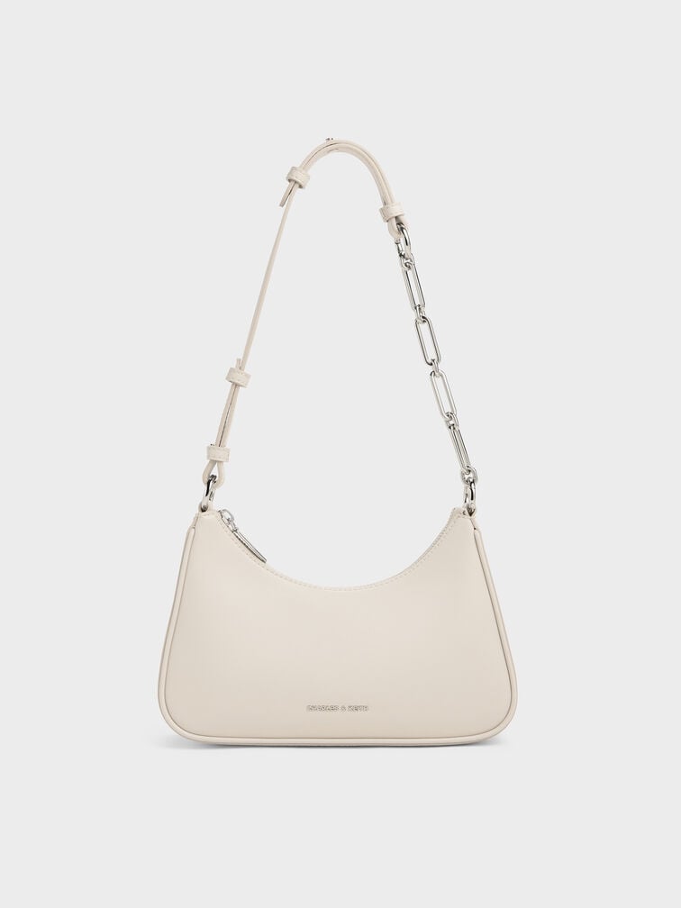 Lane Chain-Link Shoulder Bag, Shell Grey, hi-res
