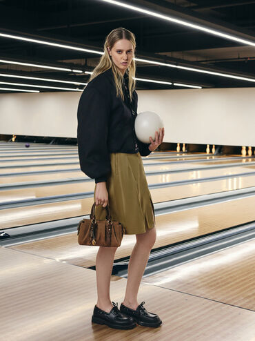 Britton Recycled Suede Top Handle Tote Bag, Mocha Brown, hi-res