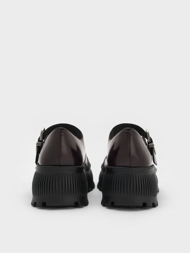 Darra Ridged-Sole Platform Mary Janes, Burgundy, hi-res