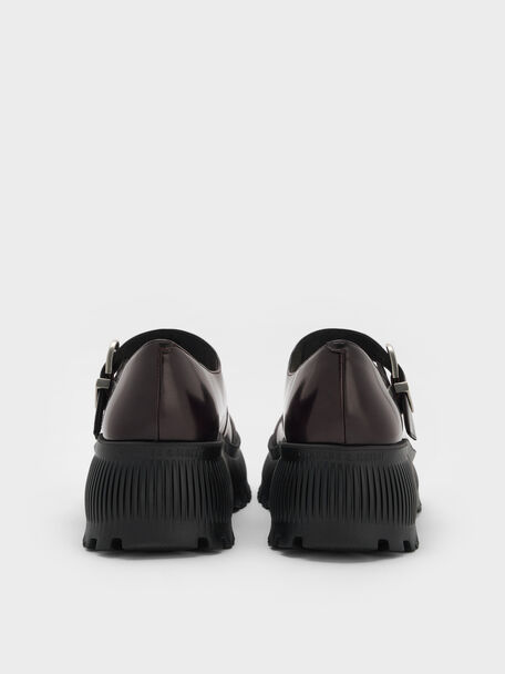 Darra Platform Mary Janes, Burgundy, hi-res
