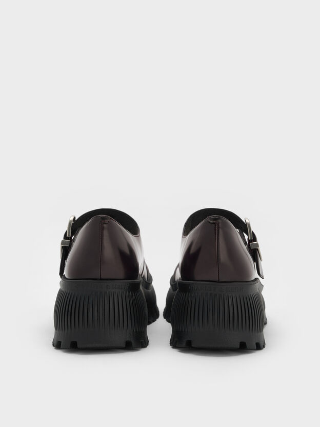 Darra Platform Mary Janes, Burgundy, hi-res