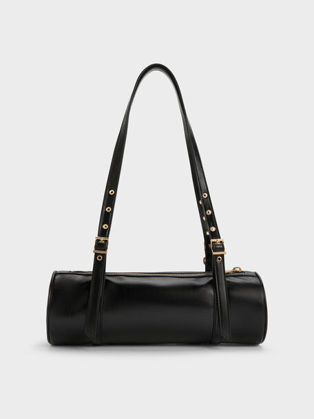Rey Elongated Shoulder Bag, Black, hi-res