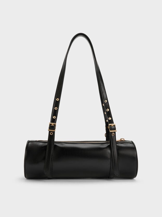 Rey Elongated Shoulder Bag, Black, hi-res