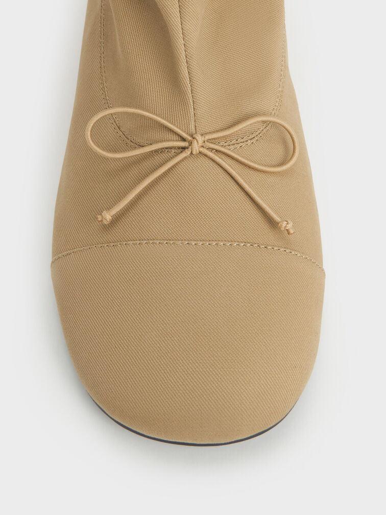 Gael Twill Studded Slouchy Knee-High Boots, Beige, hi-res