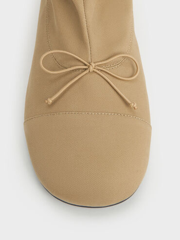 Gael Twill Studded Slouchy Knee-High Boots, Beige, hi-res