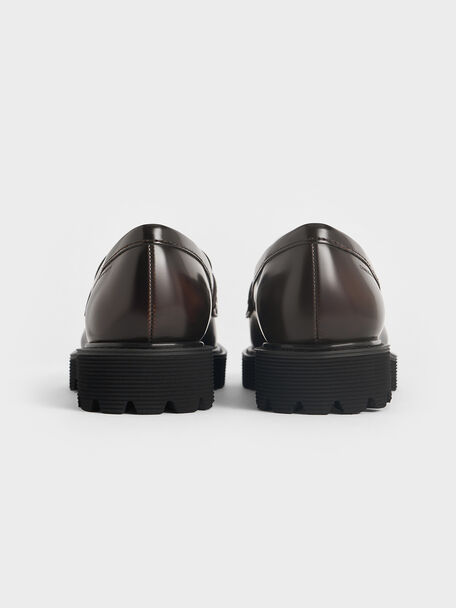 Kaiya Penny Loafers, Dark Brown, hi-res