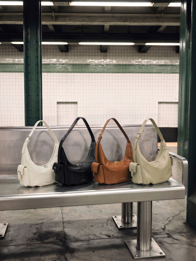 Bessie Side-Pocket Hobo Bag, Distressed Tan, hi-res