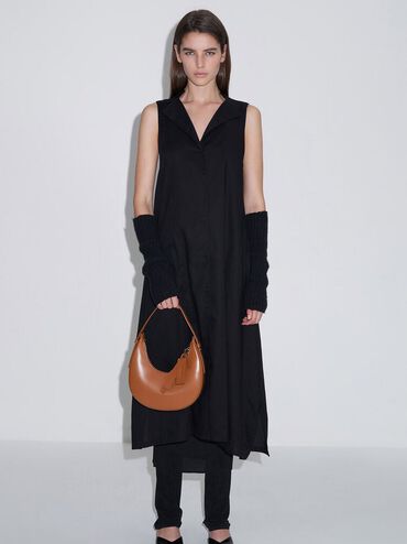 Carey Crescent Hobo Bag, Tan, hi-res