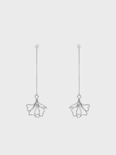 Fernley Flower Chain Drop Earrings, Silver, hi-res