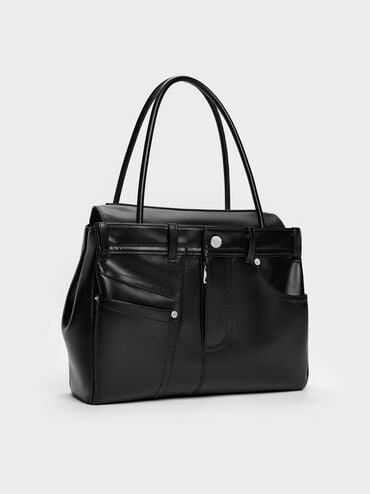 Arita Jeans Tote Bag, Noir, hi-res