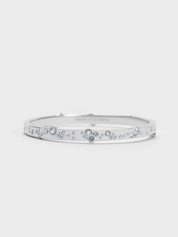 Reverie Crystal Bangle, Silver, hi-res