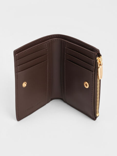 Midori Geometric Small Wallet, Espresso Brown, hi-res
