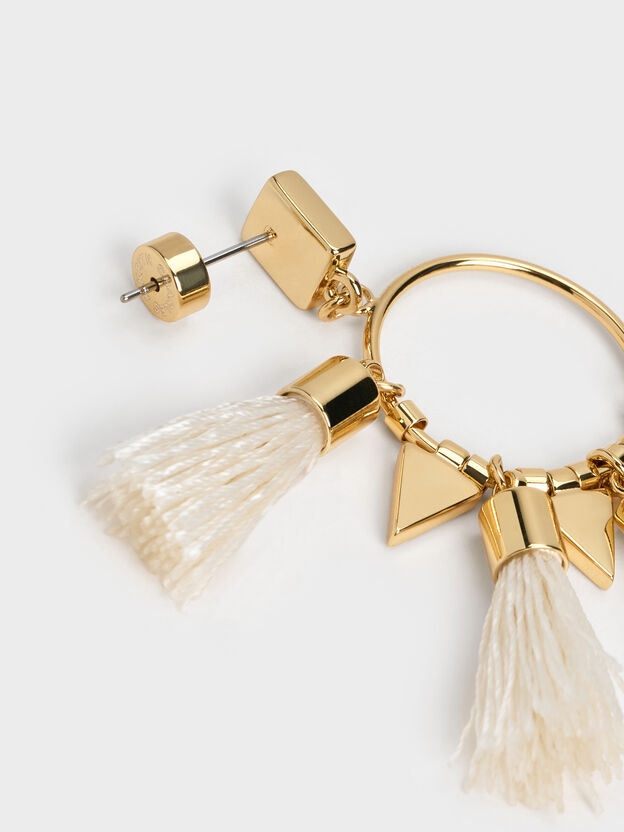 Orelia Tassel Drop Earrings, Cream, hi-res