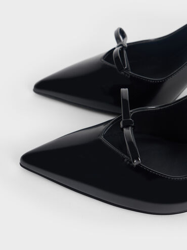 Bow Slingback Pumps, Black Box, hi-res