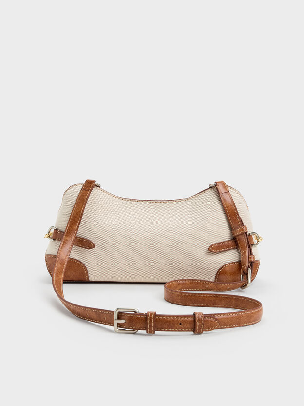Delfina Canvas Chain Side-Belt Shoulder Bag, Multi, hi-res