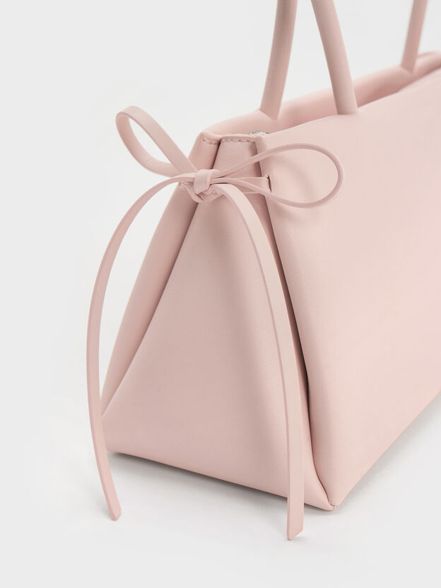 Hazel Bow Shoulder Bag, Soft Pink, hi-res
