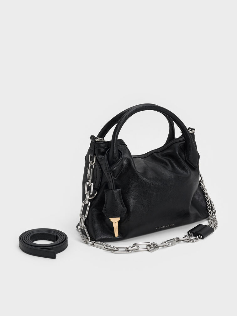 Mini Delfina Chain Tote Bag, Noir, hi-res