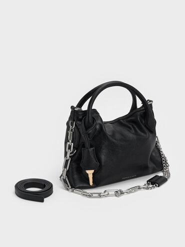 Mini Delfina Chain Tote Bag, Noir, hi-res