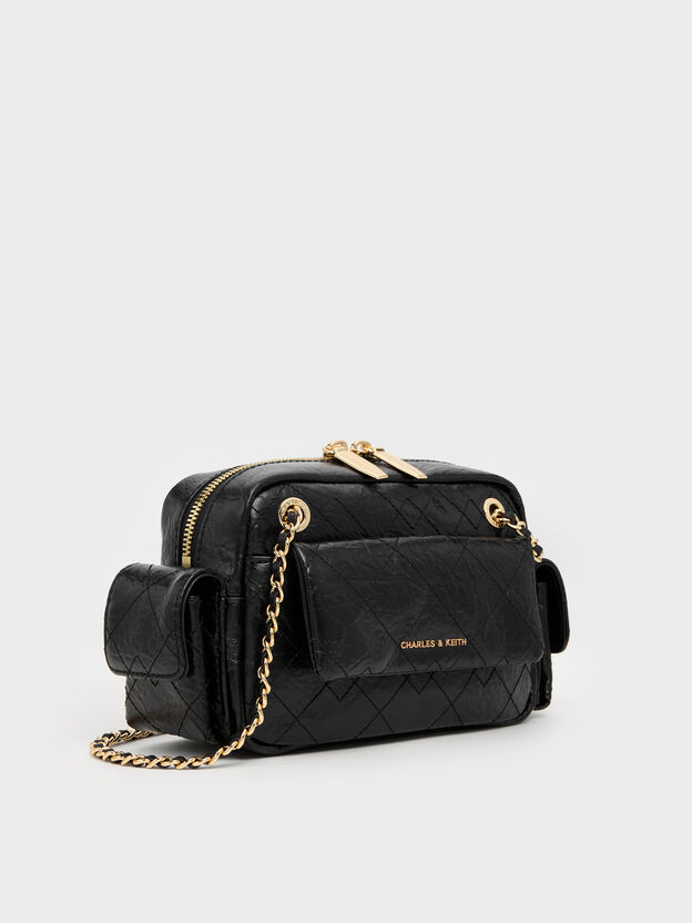 Duo Quilted Crossbody Bag, Black, hi-res
