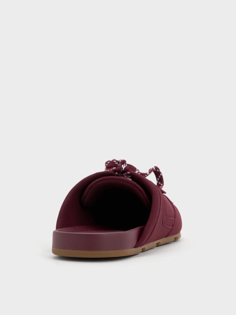 Patterned-Lace Slip-On Sneakers, Burgundy, hi-res