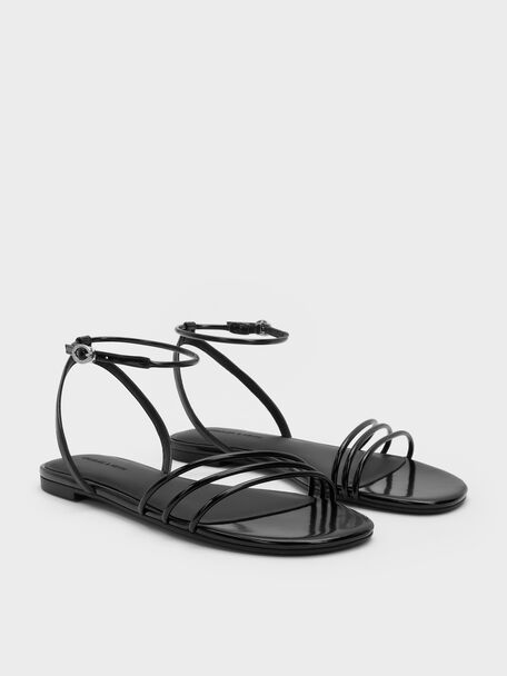 Triple-Strap Sandals, Black Box, hi-res