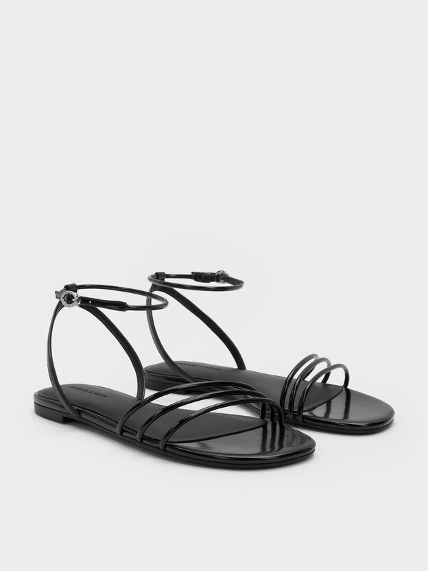 Triple-Strap Sandals, Black Box, hi-res
