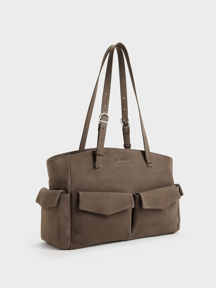 Rachel Multi-Pocket Tote Bag, Stone Grey, hi-res