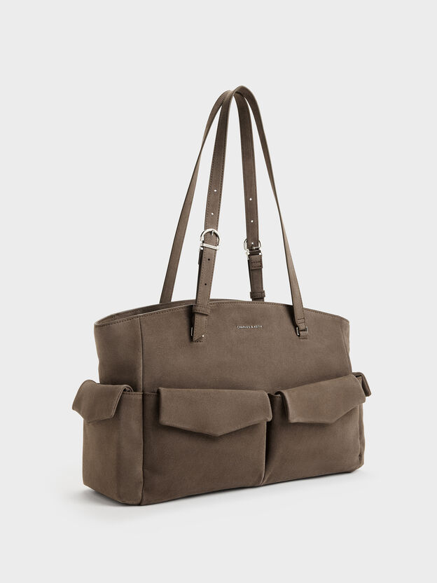 Rachel Multi-Pocket Tote Bag, Stone Grey, hi-res