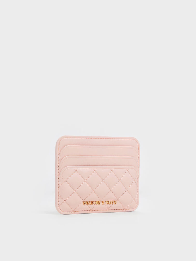 Cleo Quilted Card Holder, Soft Pink, hi-res