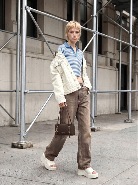 Mini Levy Nylon Shoulder Bag, Espresso Brown, hi-res