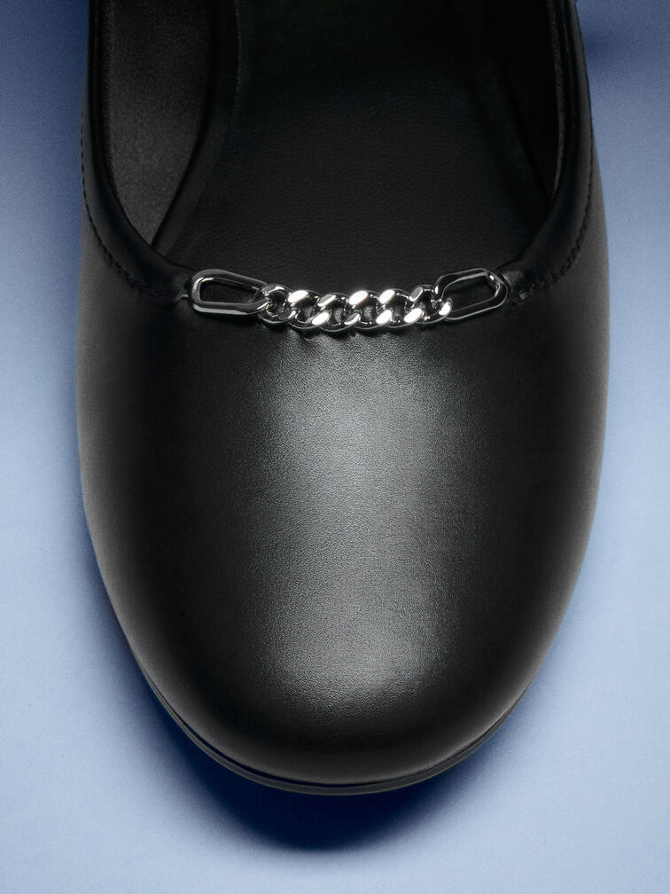 Shila Chain Mary Jane Flats, Black, hi-res